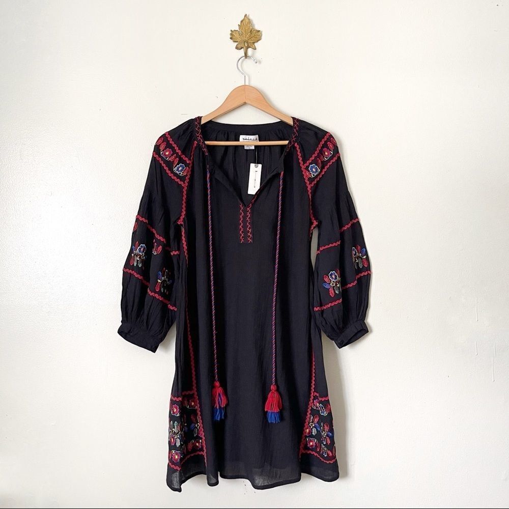Anthropologie Velvet by Graham & Spencer Black Loane Tunic Dress XS NWT